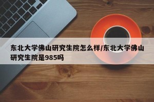 东北大学佛山研究生院怎么样/东北大学佛山研究生院是985吗